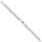 FJC Finejewelers 925 Sterling Silver Polished Curb Link Enameled Medical ID Bracelet 8.5 Inches x 6.5 mm