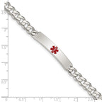 FJC Finejewelers 925 Sterling Silver Polished Curb Link Enameled Medical ID Bracelet 8.5 Inches x 6.5 mm