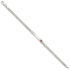 FJC Finejewelers 925 Sterling Silver Polished Curb Link Enameled Medical ID Bracelet 8.5 Inches x 5 mm