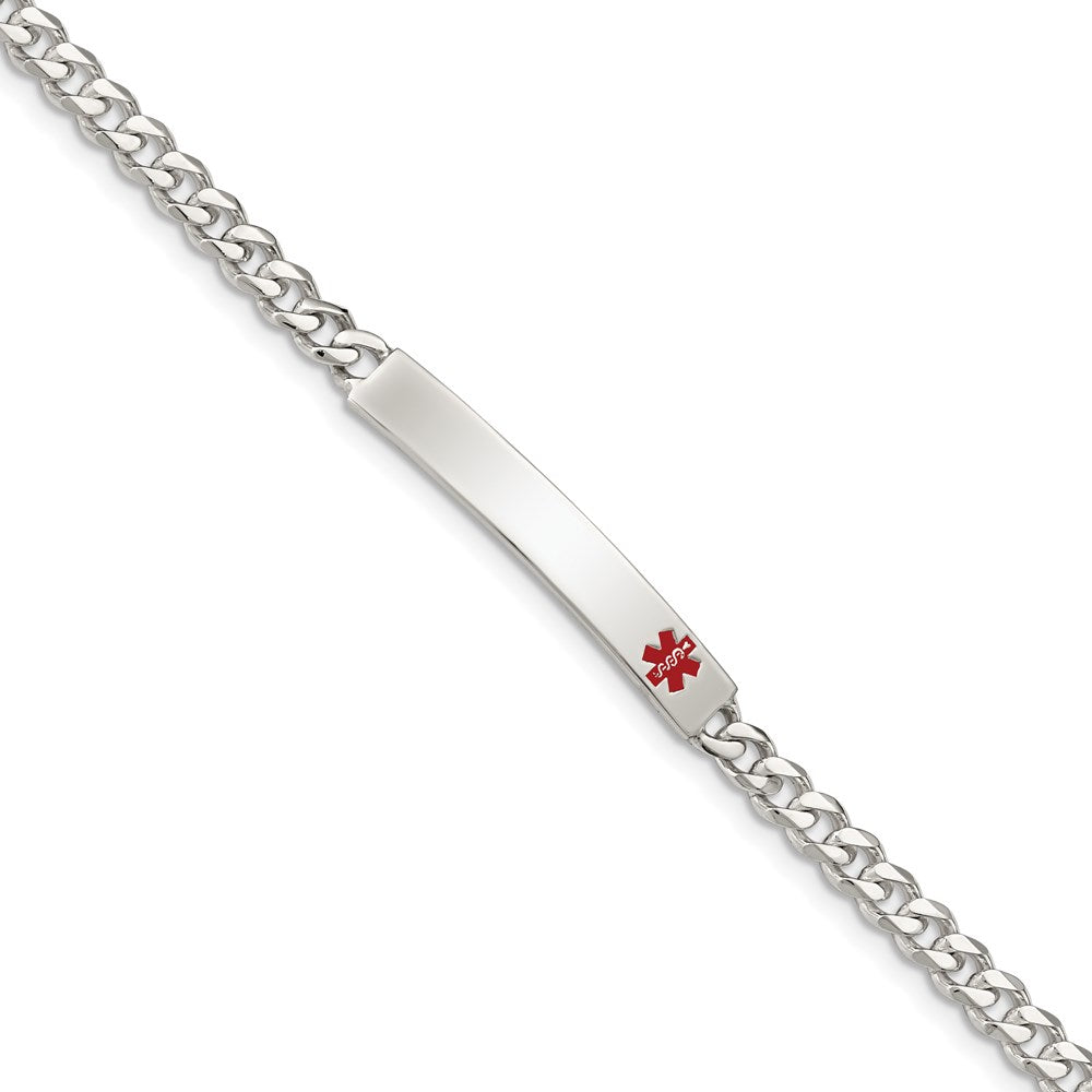 FJC Finejewelers 925 Sterling Silver Polished Curb Link Enameled Medical ID Bracelet 8.5 Inches x 5 mm