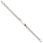 FJC Finejewelers 925 Sterling Silver Polished Curb Link Enameled Medical ID Bracelet 8.5 Inches x 6 mm