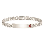 FJC Finejewelers 925 Sterling Silver Polished Curb Link Enameled Medical ID Bracelet 8.5 Inches x 6 mm
