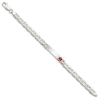 FJC Finejewelers 925 Sterling Silver Polished Anchor Link Enameled Medical ID Bracelet 8.5 Inches x 7 mm