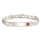 FJC Finejewelers 925 Sterling Silver Polished Anchor Link Enameled Medical ID Bracelet 8.5 Inches x 7 mm