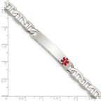 FJC Finejewelers 925 Sterling Silver Polished Anchor Link Enameled Medical ID Bracelet 8.5 Inches x 7 mm