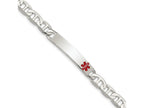 FJC Finejewelers 925 Sterling Silver Polished Anchor Link Enameled Medical ID Bracelet 8.5 Inches x 7 mm