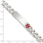 FJC Finejewelers 925 Sterling Silver Polished Curb Link Enameled Medical ID Bracelet 8.5 Inches x 10 mm