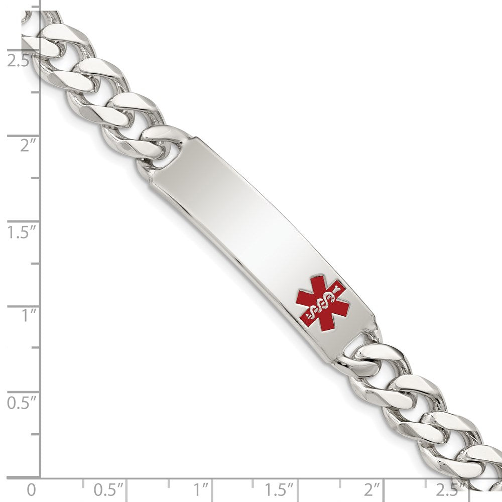 FJC Finejewelers 925 Sterling Silver Polished Curb Link Enameled Medical ID Bracelet 8.5 Inches x 10 mm