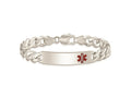 FJC Finejewelers 925 Sterling Silver Polished Curb Link Enameled Medical ID Bracelet 8.5 Inches x 10 mm