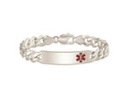 FJC Finejewelers 925 Sterling Silver Polished Curb Link Enameled Medical ID Bracelet 8.5 Inches x 10 mm