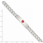 FJC Finejewelers 925 Sterling Silver Polished Curb Link Enameled Medical ID Bracelet 8.5 Inches x 9 mm