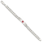 FJC Finejewelers 925 Sterling Silver Polished Curb Link Enameled Medical ID Bracelet 8.5 Inches x 9 mm