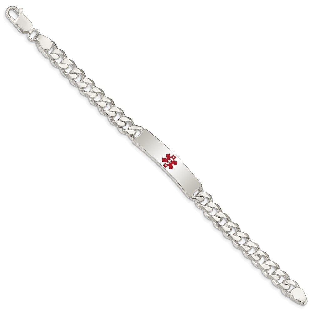 FJC Finejewelers 925 Sterling Silver Polished Curb Link Enameled Medical ID Bracelet 8.5 Inches x 9 mm