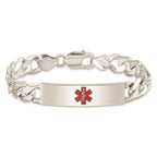 FJC Finejewelers 925 Sterling Silver Curb Figaro Anchor Enameled Medical ID Bracelet 8.5 Inches x 10 mm
