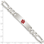 FJC Finejewelers 925 Sterling Silver Curb Figaro Anchor Enameled Medical ID Bracelet 8.5 Inches x 10 mm