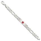 FJC Finejewelers 925 Sterling Silver Curb Figaro Anchor Enameled Medical ID Bracelet 8.5 Inches x 10 mm
