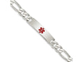 FJC Finejewelers 925 Sterling Silver Curb Figaro Anchor Enameled Medical ID Bracelet 8.5 Inches x 10 mm