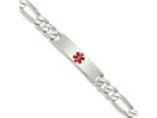 FJC Finejewelers 925 Sterling Silver Curb Figaro Anchor Enameled Medical ID Bracelet 8.5 Inches x 10 mm