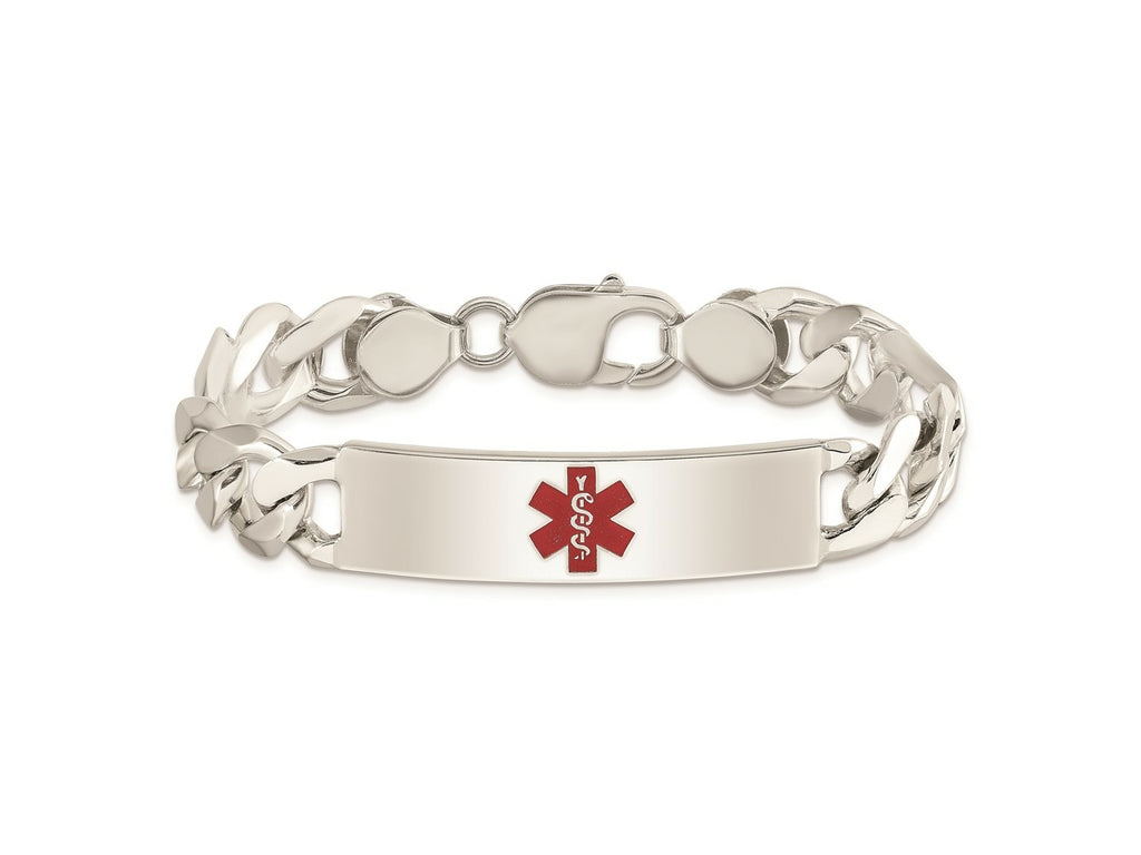 FJC Finejewelers 925 Sterling Silver Figaro Anchor Link Enameled Medical ID Bracelet 8.5 Inches x 11 mm