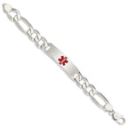 FJC Finejewelers 925 Sterling Silver Figaro Anchor Link Enameled Medical ID Bracelet 8.5 Inches x 13 mm