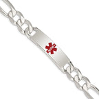 FJC Finejewelers 925 Sterling Silver Figaro Anchor Link Enameled Medical ID Bracelet 8.5 Inches x 13 mm