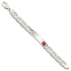 FJC Finejewelers 925 Sterling Silver Polished Anchor Link Enameled Medical ID Bracelet 8.5 Inches x 12 mm
