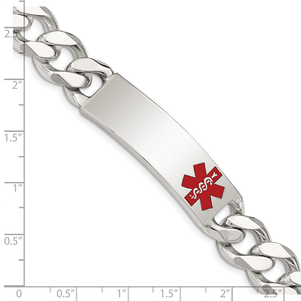 FJC Finejewelers 925 Sterling Silver Enameled Polished Medical Curb Link ID Bracelet 8.5 Inches x 13 mm