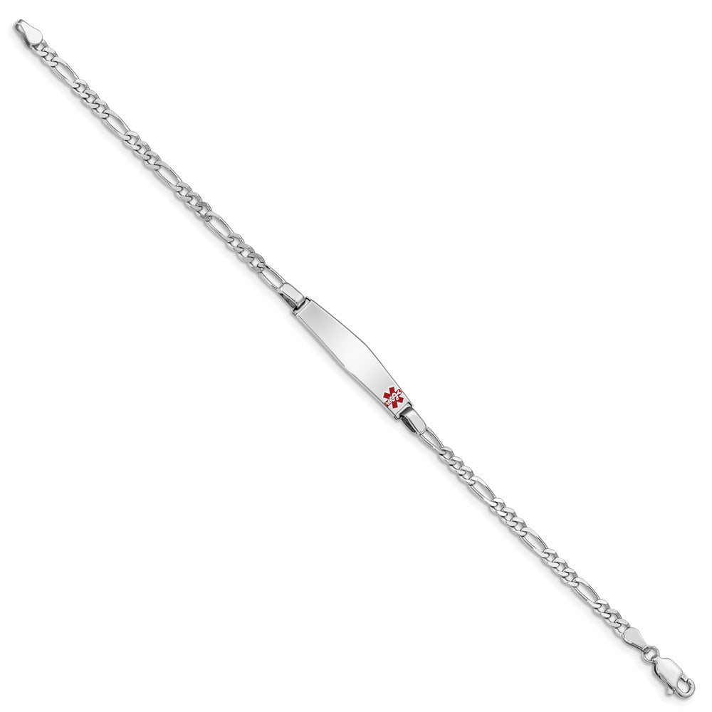 FJC Finejewelers 925 Sterling Silver Enameled  Medical ID Figaro Link Bracelet 7 Inches x 5 mm