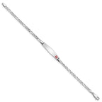 FJC Finejewelers 925 Sterling Silver Enameled  Medical ID Figaro Link Bracelet 7 Inches x 5 mm