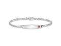FJC Finejewelers 925 Sterling Silver Enameled  Medical ID Figaro Link Bracelet 7 Inches x 5 mm