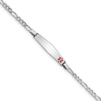 FJC Finejewelers 925 Sterling Silver Enameled  Medical ID Figaro Link Bracelet 8 Inches x 5 mm