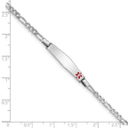 FJC Finejewelers 925 Sterling Silver Enameled  Medical ID Figaro Link Bracelet 8 Inches x 5 mm