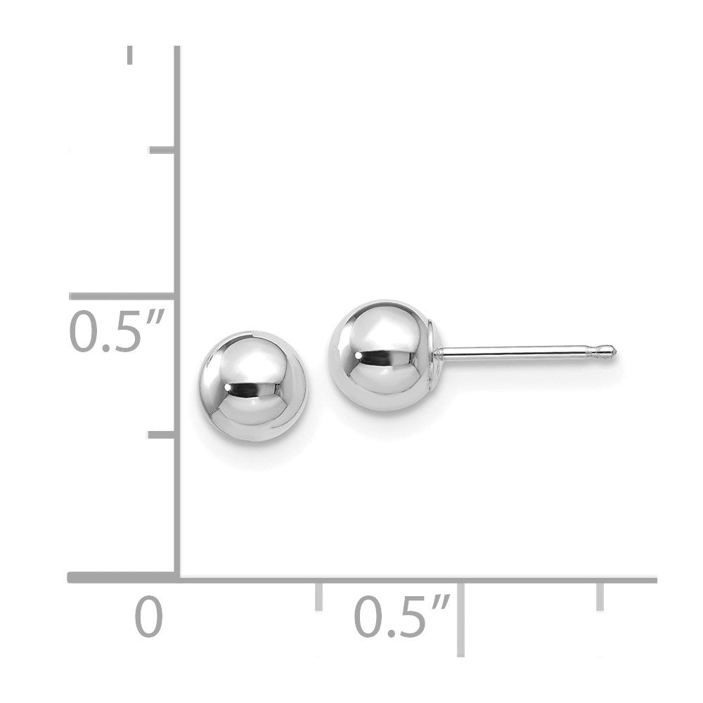 FJC Finejewelers 14 kt White Gold Polished Ball Post Earrings 5 mm x 5 mm