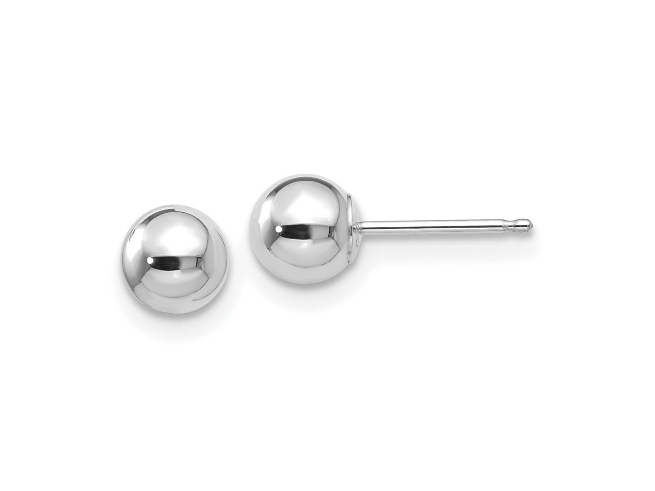 FJC Finejewelers 14 kt White Gold Polished Ball Post Earrings 5 mm x 5 mm