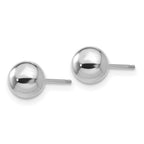 FJC Finejewelers 14 kt White Gold Polished Ball Post Earrings 6 mm x 6 mm