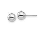 FJC Finejewelers 14 kt White Gold Polished Ball Post Earrings 6 mm x 6 mm