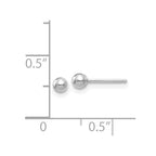 FJC Finejewelers 14 kt White Gold Polished Ball Post Earrings 3 mm x 3 mm