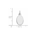 FJC Finejewelers 14 kt White Gold Personalized Plain .009 Gauge Oval Engravable Disc Charm 20 x 9 mm
