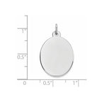 FJC Finejewelers 14 kt White Gold Personalized Plain .011 Gauge Oval Engravable Disc Charm 27 x 16 mm
