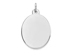 FJC Finejewelers 14 kt White Gold Personalized Plain .011 Gauge Oval Engravable Disc Charm 27 x 16 mm