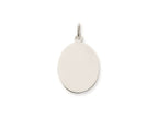 FJC Finejewelers 14 kt White Gold Personalized Plain .013 Gauge Oval Engravable Disc Charm 27 x 16 mm