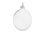 FJC Finejewelers 14 kt White Gold Personalized Plain .018 Gauge Oval Engravable Disc Charm 27 x 16 mm