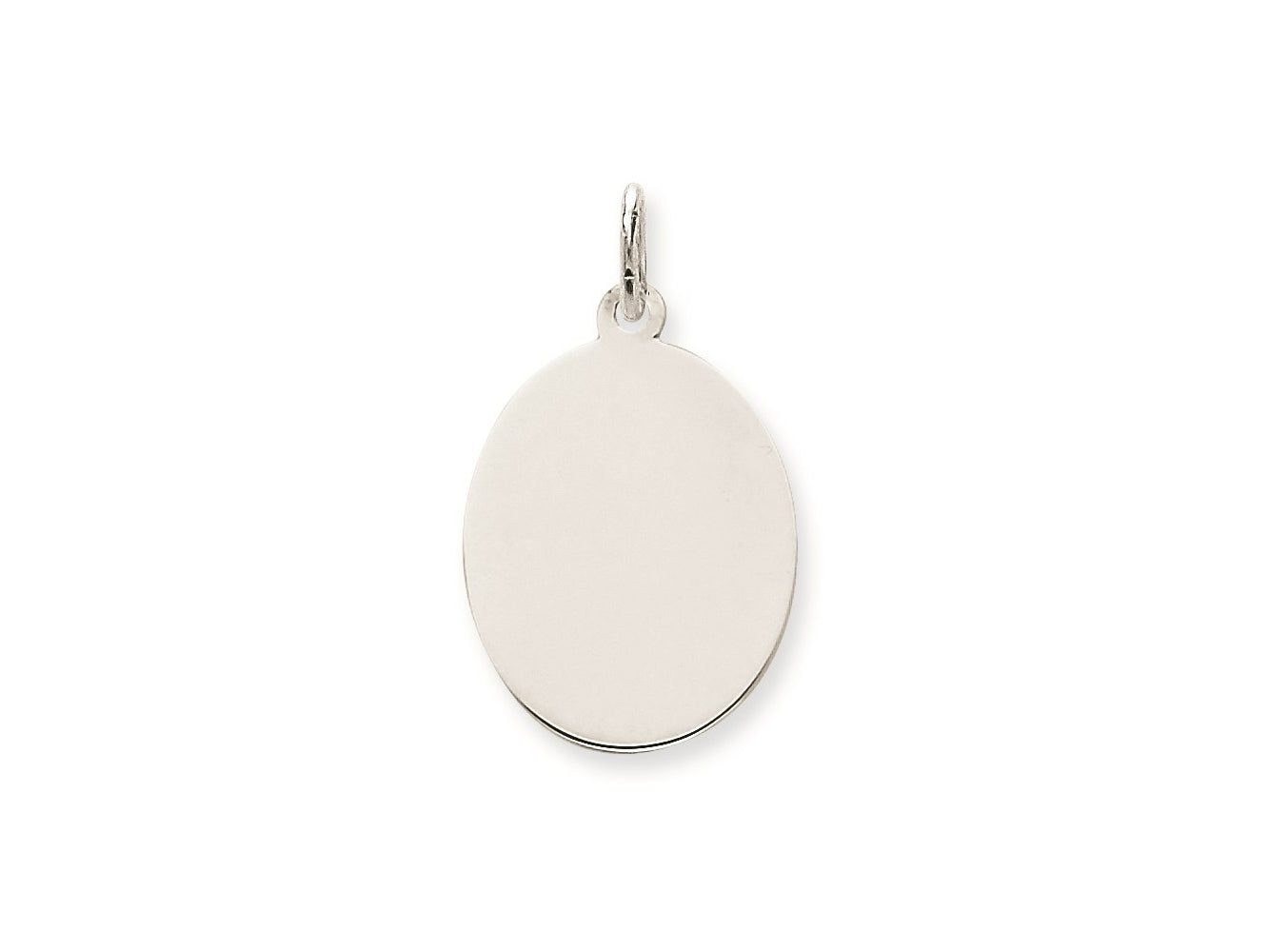 FJC Finejewelers 14 kt White Gold Personalized Plain .035 Gauge Oval Engravable Disc Charm 27 x 16 mm