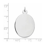 FJC Finejewelers 14 kt White Gold Personalized Plain .013 Gauge Oval Engravable Disc Charm 34 x 22 mm