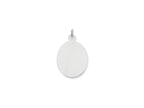 FJC Finejewelers 14 kt White Gold Personalized Plain .035 Gauge Oval Engravable Disc Charm 34 x 22 mm