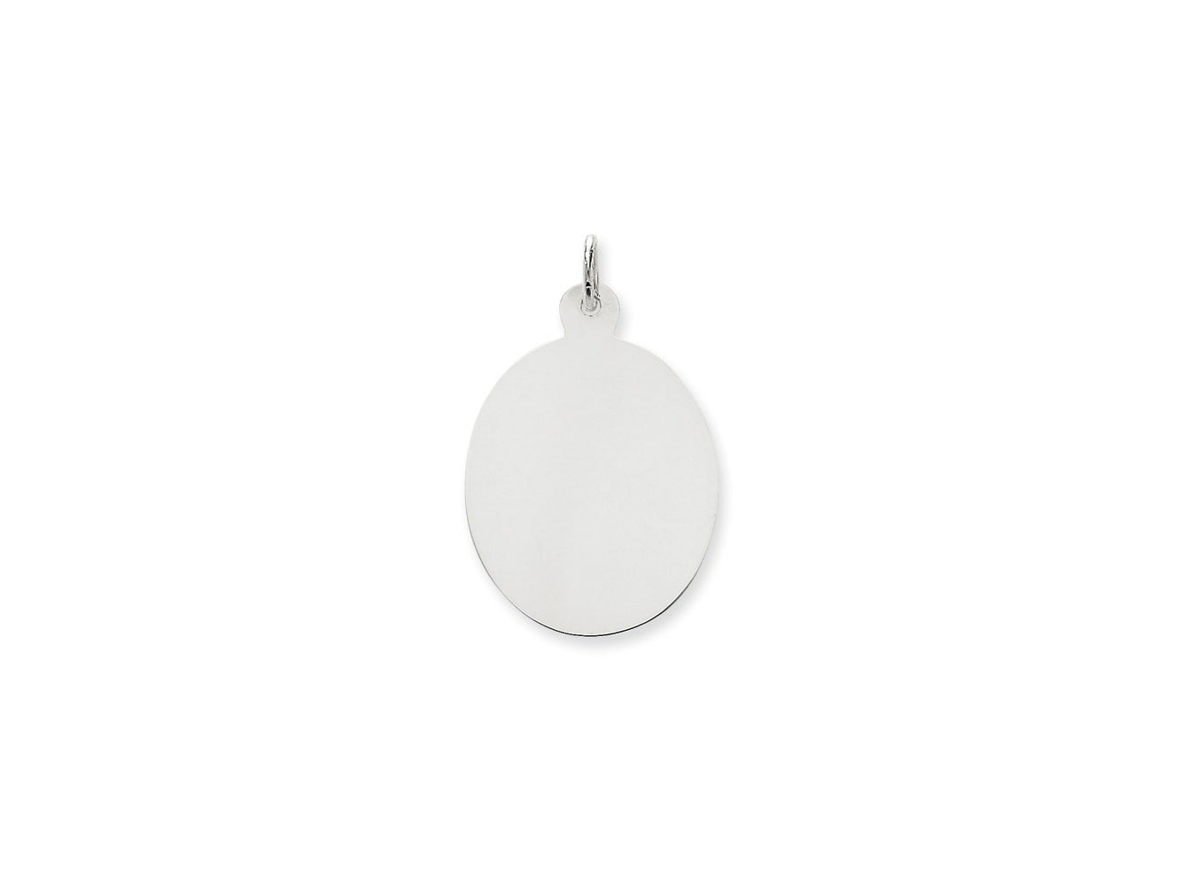 FJC Finejewelers 14 kt White Gold Personalized Plain .035 Gauge Oval Engravable Disc Charm 34 x 22 mm