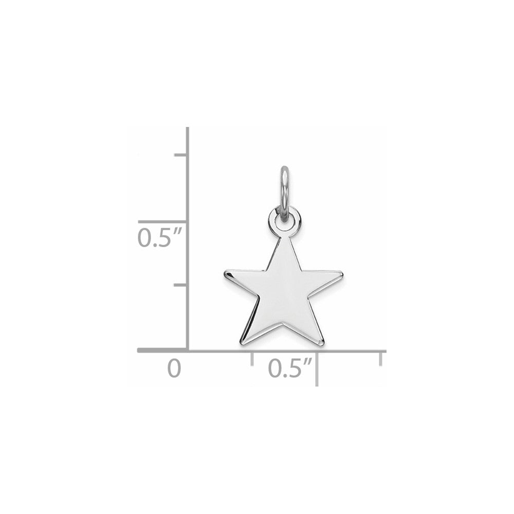 FJC Finejewelers 14 kt White Gold Personalized Plain .013 Gauge Engravable Star Charm 17 x 11 mm