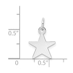 FJC Finejewelers 14 kt White Gold Personalized Plain .018 Gauge Engravable Star Charm 17 x 11 mm