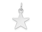 FJC Finejewelers 14 kt White Gold Personalized Plain .018 Gauge Engravable Star Charm 17 x 11 mm