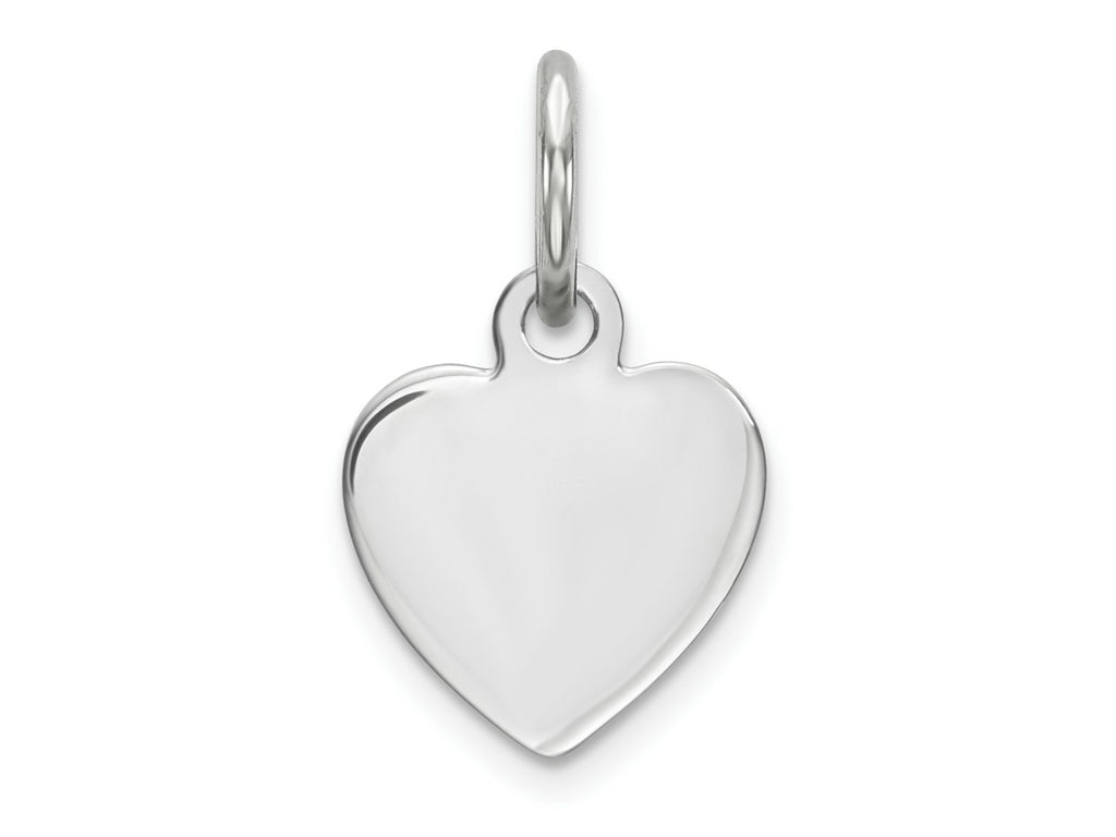FJC Finejewelers 14 kt White Gold Plain .009 Gauge Engravable Heart Charm 14 x 9 mm